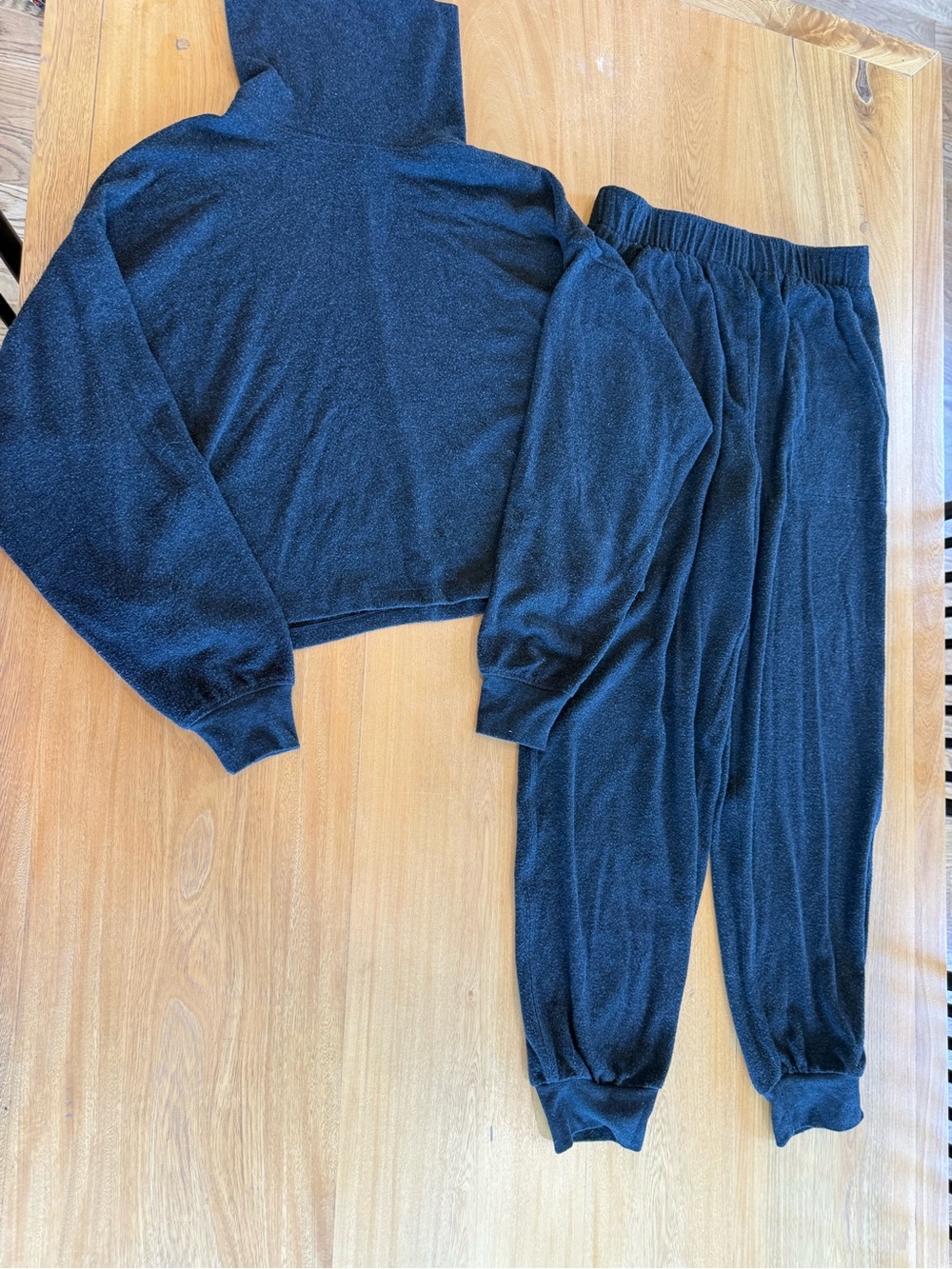 Madewell Black Kids Plush Jogger Set - Hoodie & Elastic Waist Pants
